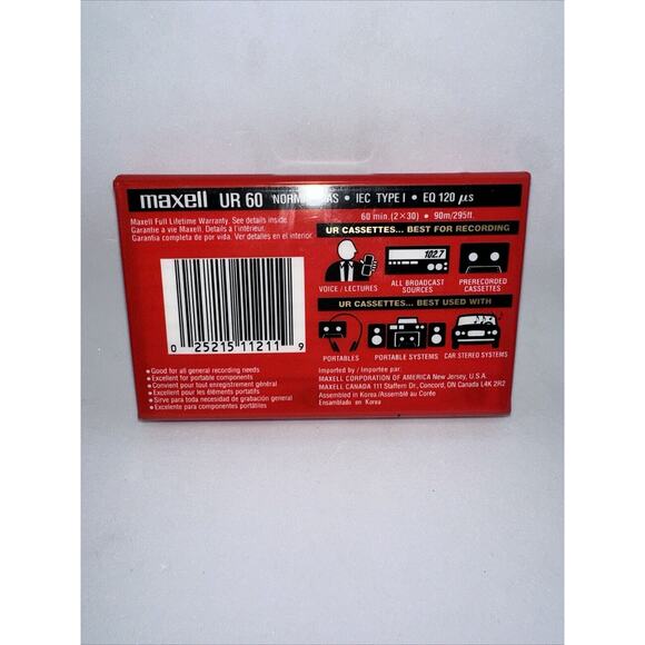 Maxell UR 60 Normal Bias Audio Cassette Tapes - 4 Pack - New Sealed‎ - Picture 4 of 6